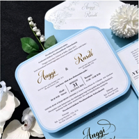 Suite d'invitations de mariage personnalisées avec enveloppes et papier artistique, estampage doré, échantillon de preuve d'art rapide, livraison