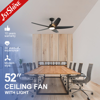 Ventilateur de plafond professionnel 1stshine 52 pouces avec lumière, nouveau moteur, design élégant, flux d'air puissant, pour maison intelligente