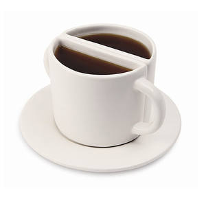 Duo designer tazze <span class=keywords><strong>due</strong></span> in uno tazza <span class=keywords><strong>di</strong></span> Latte bianco unico tazza <span class=keywords><strong>di</strong></span> caffè in ceramica con piattino - Product Image 1