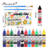 Ensemble de peinture céramique acrylique pour artistes professionnels et débutants, 12 x 25 ml, pour la céramique, la poterie, le verre, l'acrylique