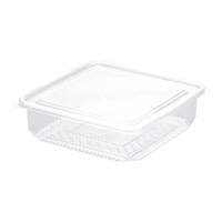 Boîte d'emballage alimentaire jetable en plastique PET transparent carré pour gâteaux chinois, pâtisseries, en-cas à emporter, qualité alimentaire