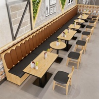 Ensemble de canapés en cuir sur mesure pour café, avec structure en bois, pour restaurant, vente en gros, solution tout-en-un