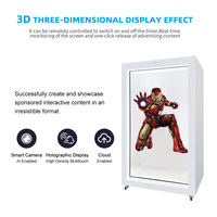 Armoire interactive transparente LCD IA de 86 pouces, boîte d'affichage holographique de type avatar humain virtuel avec capteur de mouvement