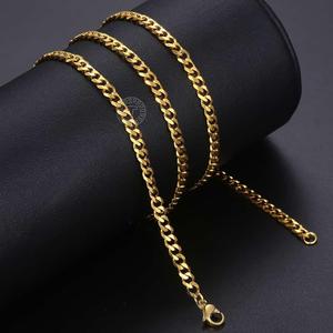 Collar <span class=keywords><strong>de</strong></span> Acero Inoxidable Estilo Hiphop, Cadena Cubana <span class=keywords><strong>para</strong></span> <span class=keywords><strong>Hombre</strong></span> y Mujer, Color Dorado, Metal Sólido, Joyería Punk, Regalo - Product Image 6