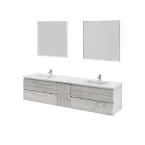 Juego de Meta Lavabo de madera compacto de estilo moderno Gabinetes listos para montar resistentes al agua para el hogar, el hotel para el baño del apartamento - Product Image 4