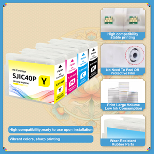 <span class=keywords><strong>Cartouche</strong></span> d'<span class=keywords><strong>encre</strong></span> pigmentée Wiseprint SJIC40P fiable, longue durée, compatible, de haute qualité et à flux fluide pour imprimante Epson C6050A C6050P - Product Image 2