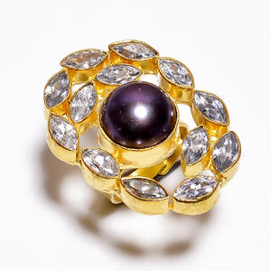 แหวนพลอยทองเหลืองชุบทองคุณภาพสูงชุบทอง18 K ชุบทองอัญมณีอัญมณีธรรมชาติเครื่องประดับที่ดี - Product Image 5