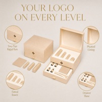 Coffret Cadeau Cosmétique de Luxe Leabon, Boîte Rigide à Deux Tiers avec Tiroir, Emballage Personnalisé pour Soins de la Peau, Vente en Gros Usine