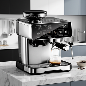 Machine à expresso semi-automatique en acier inoxydable 20 bars 1150W avec écran tactile pour la maison, la cuisine et le bureau - Product Image 1