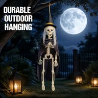SIPKLR Décoration de squelette de sorcière d'Halloween de 40 cm pour décoration de fête dans une maison hantée, décoration suspendue d'Halloween