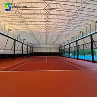 Système d'auvent rétractable motorisé de qualité commerciale pour la couverture des terrains de sport et l'équipement des tentes de pickleball