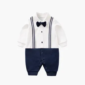 Baby Bodysuit One Hundred Days Old Banquet Dress Spring and Autumn Long Sleeve Baby Boys' Romper