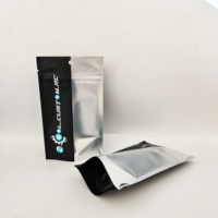 Pochette en plastique personnalisée imprimée, à fond plat, transparente sur le devant, réutilisable, pour produits cosmétiques