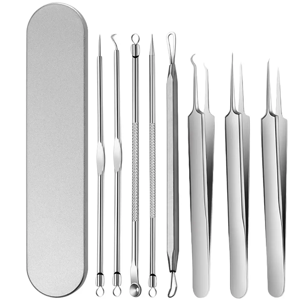 1 Set Acne Pin Pimple Extractor Risk Free Pimple Pin Stainless Steel Blackhead Remover Pimple Extractor Facial Care Tools