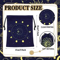 Pochette à cordon en microfibre douce, faite à la main, recyclable, pour le rangement des cartes de tarot, des cartes d'oracle, des pierres de divination et des cristaux