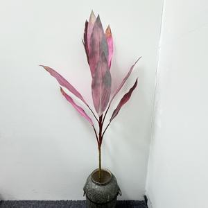 M580 Boda Hogar Rosa Iglesia Arreglo Floral Decoración Seda Grande Tropical Palma Canna Hoja Real Touch <span class=keywords><strong>Flores</strong></span> - Product Image 5