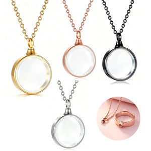 Kalung Peternakan Hewan Peliharaan dari Baja Anti Karat 316L, Liontin Kaca Transparan untuk Menyimpan Abu, Peringatan Kenangan untuk Anjing dan Kucing - Product Image 2