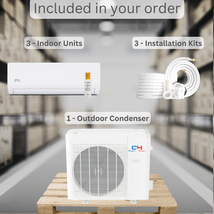 เครื่องปรับอากาศแบบแยกส่วนขนาดเล็ก 28000 BTU ระบบสามโซน พร้อมฮีทปั๊ม 23.8 SEER 230V ระบบไร้ท่อ รองรับ WiFi ขายส่งจากโรงงาน - Product Image 4