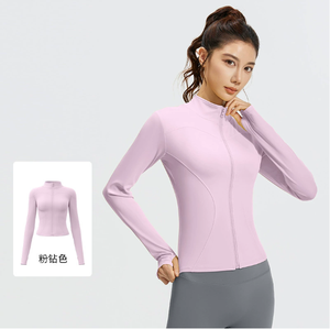 Veste de sport <span class=keywords><strong>pour</strong></span> femme, vente chaude 2025, vêtements de sport, fermeture éclair intégrale, vestes de yoga, hauts de sport à manches longues personnalisés <span class=keywords><strong>pour</strong></span> adultes - Product Image 5