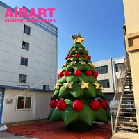 Arbre de Noël gonflable vert, grandes décorations gonflables d'arbre pour l'événement d'affichage
