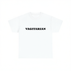 T-Shirt Vagitarian Bianca Unisex per Adulti, Girocollo, Manica Corta, Stampa Serigrafica, Abbigliamento Promozionale - Product Image 3