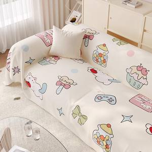 Funda de Sofá con Diseño de Osito, Cobertura Total, Antideslizante, Modular, Blanca con Patrones Coloridos, Tela de Lino, Nuevo Estilo 2024 - Product Image 5