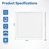 Panneau de rétroéclairage carré 3-CCT commutable ErP certifié 120lm/w 60x60 LED panneau lumineux mince éclairage commercial de bureau à domicile