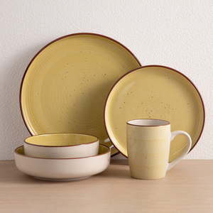 Hand Painted Swirl Ceramic Dinnerware Set <b>Speckled</b> Stoneware Plates Bowls <b>Mugs</b> Factory Bulk Wholesale Custom Tableware - Product Image 5