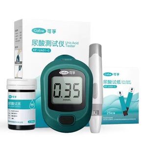 Testeur d'acide urique Cofoe KF-UA01-C, affichage numérique, kit de diagnostic de la goutte pour usage domestique, 25 bandelettes de test incluses - Product Image 1