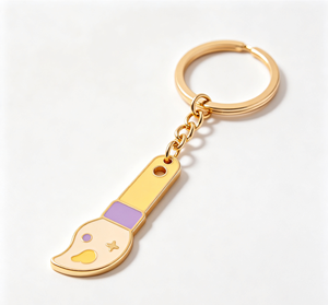 Gold Tone Enamel Metal Key Chain Cartoon Pendant Stainless Steel <b>Keyring</b> Gift Accessory - Product Image 3