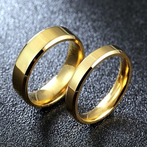 Cincin Kawin Berkualitas Tinggi untuk Wanita Pria Grosir Cincin Baja Tahan Karat Klasik Perhiasan Cincin Tunangan Pernikahan Pasangan - Product Image 1