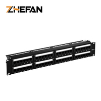 Panel Patch plastik jaringan Utp Rj45 rak Port 48 Panel Patch Panel 48 inci 2u Cat6/cat5e/cat6a