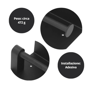 Portarotolo da parete con mensola in acciaio inossidabile, installazione adesiva senza foratura richiesta - Product Image 3