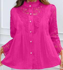 Chemise en coton tricoté vintage de luxe printemps/été 2026 pour femmes à manches longues - Vêtement de soirée Origine Géorgie - Product Image 1