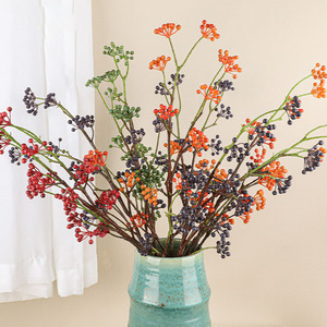 All'ingrosso 80cm ornamento di frutta artificiale Set rosso blu simulato bacche verdi frutti di vite edera e fiore per la decorazione della casa - Product Image 5