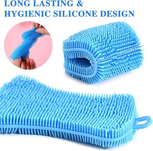 Éponges à vaisselle en silicone en gros, durables et sûres, éponges à récurer en silicone sèches, gadgets de cuisine polyvalents, brosse-éponge pour vaisselle - Product Image 3