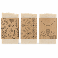 Manchon en papier kraft imprimé sur mesure pour savon, motif botanique, emballage écologique fait main pour marque naturelle, vente en gros