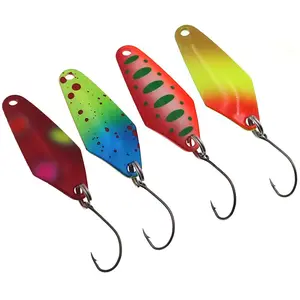Trout Fishing Spoon With Single Hook 2.3g Casting Metal Spoon fishing spinner bait two-side color