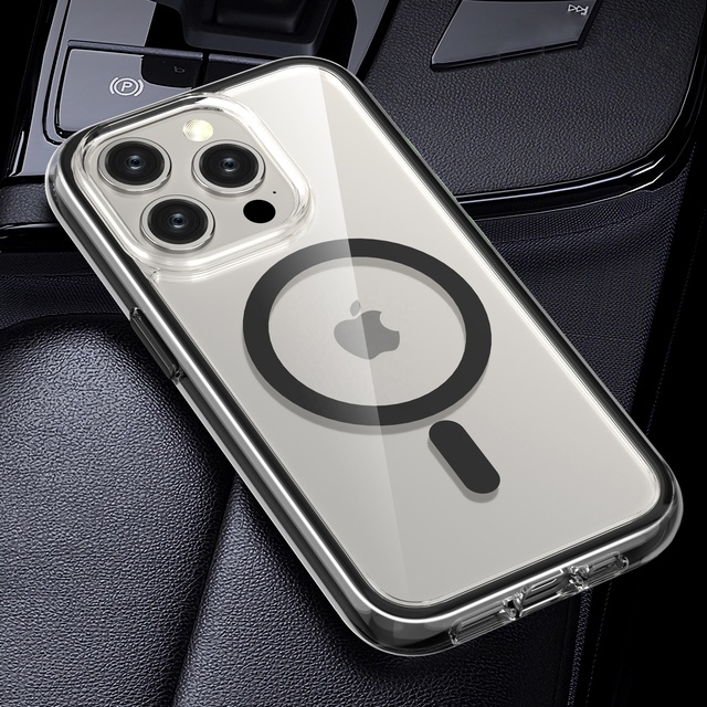 2024 Luxury Magnetic Vacuum Airbag Case for iPhone 17/16/15 Promax Trending 360 Degree Rounded Full Shockproof Mobile Phone Case
