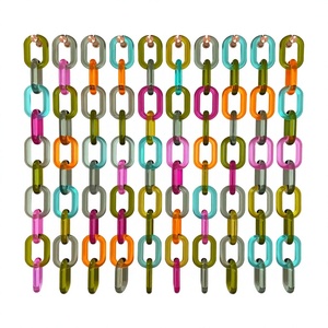 Chaîne à maillons en résine de qualité supérieure, multicolore, artisanale, mignonne, pour la décoration de la maison, élément tendance, technique de moulage, forme ronde - Product Image 5