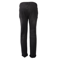 Jean slim vintage extensible pour homme, taille mi-haute, tissé, délavage foncé avec broderies, collection Printemps ODM