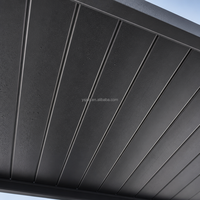 Motorisierte Aluminium-Pergola mit Verstellbaren Lamellen, Einziehbarem Schiebedach, PU-Schaum-Isolierten Lamellen, Hitzebeständig, Geräuschreduzierendes Dach