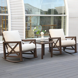 Ensemble de meubles de jardin d'extérieur, canapé, chaise longue, chaise à bascule en teck - <span class=keywords><strong>Hanif</strong></span> - Product Image 3
