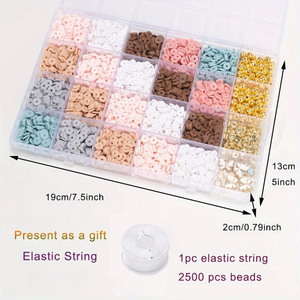 Diy Jewelry <b>Set</b> 24 Compartment Polymer Clay <b>Beads</b> Spacers For Childrens Bracelet Making Age 7 12 Years - Product Image 2