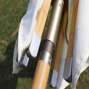 Paraguas de madera hecho a mano para Patio, sombrilla de ganchillo de lujo con borlas de algodón de 2,5 m, cuerdas de macramé, paraguas abierto con flecos - Product Image 3