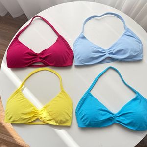 SHINBENE <strong>Halter</strong> <strong>Neck</strong> Backless Workout Front Scrunch Strappy Yoga Gym Training Seamless Sports <strong>Bra</strong> for Women - Product Image 5
