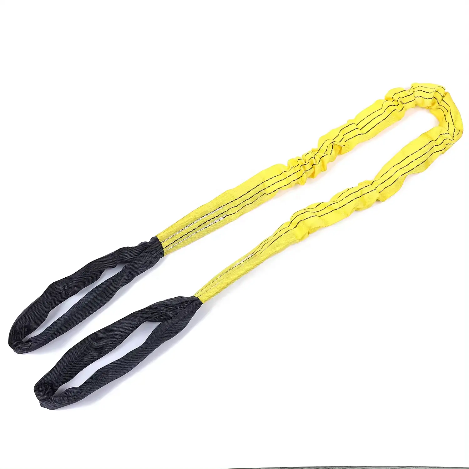 Loại mới 100% polyester đen mắt để mắt màu vàng 3 tấn Vòng web Sling