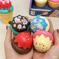 Jouet de magasin de crème glacée en plastique pour enfants, jeu d'empilage de cônes et de desserts, jouet éducatif interactif parent-enfant