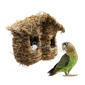 Casas de colibríes para colgar en el exterior Hierba natural Cabaña de pájaros colgante Nido de colibrí tejido a mano - Product Image 5