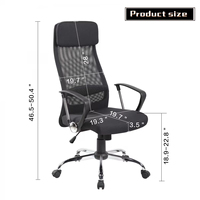 Fauteuil de bureau ergonomique pivotant inclinable à dossier haut confortable en tissu maillé design contemporain en fer pour ordinateur, bureau, jeux